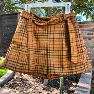 Able Mustard and Black Plaid Shorts